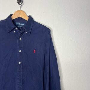 Ralph Lauren Navy Blue Casual Button Down Shirt Blake